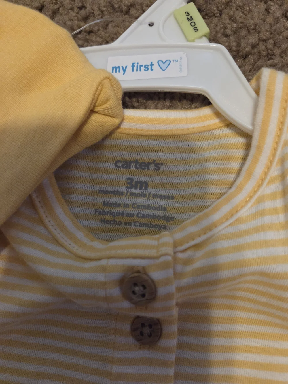 Carter's Red Heart Print Dress with Yellow Gingham & Striped Outfit Mix